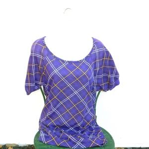 New with tags hot trend for fall purple plaid m tunic
